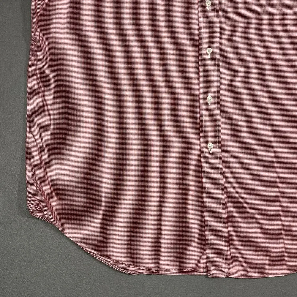 Ralph Lauren Blake Mens L Red White Check Short Sleeve Button Down Shirt